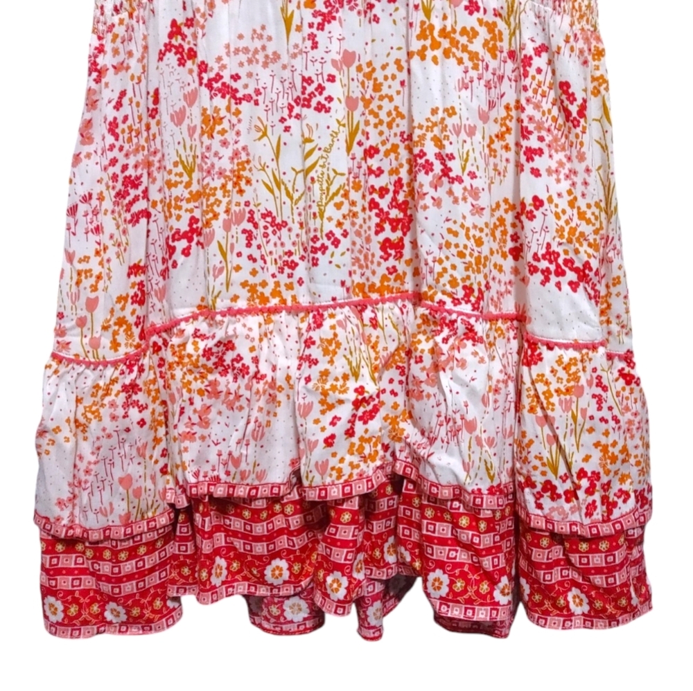 Poupette St. Barth Camila Mini Dress White Pink Tulipe Women's Size Medium M - Picture 7 of 14